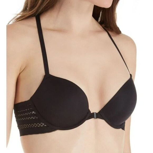DKNY bra black underwire size 34DD BNWOT adjustable straps T-back - Picture 1 of 7